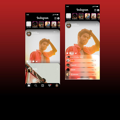 instagram Redesign app branding design flat graphic design illustration logo typography ui ux