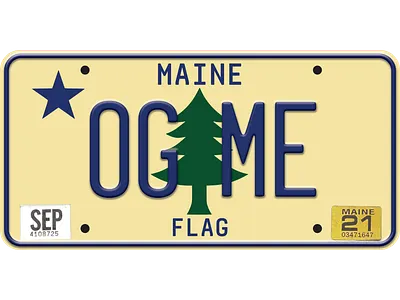 Maine Original Flag License Plate 1901 driver gothic flag license plate maine maine flag me og original maine flag plate realtime rounded specialty plate