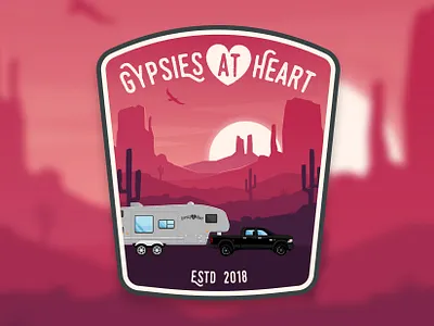 Gypsies at Heart - Desert - Badge Design 🛻🌵 badge badgedesign brand brand design logodesign logos traveling