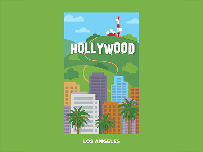 Los Angeles art california design illustration la los angeles travel vector