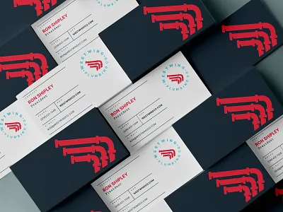 WP american blue business card circular logo pipe plumbing red round seal sheet table west wing