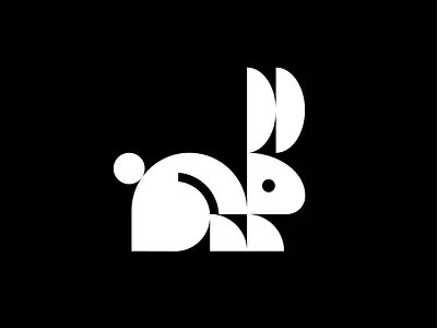 Rabbit 2d animal branding design flat geometic graphic icon logo logotype mark minimal minimalistic negative space rabbit retro symbol vector vintage wildlife