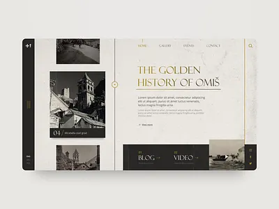 Vintage landing page for the town of Omiš branding city concept design gold modern old retro town ui ux vintage web web design webdesign