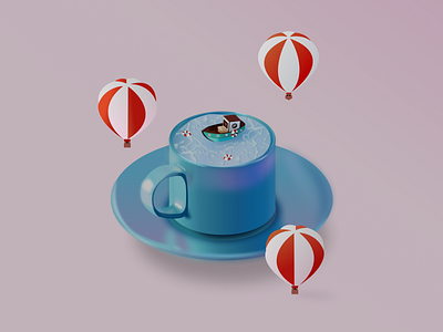 Dreamday in a Cup 3d 3d art 3d illustration art cup digital digital art digitalart dreamy fascinated illustration visual art visual design