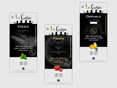 La Cossa Pizza Restaurant Mobile adobexd clean delivery design ecommerce food light minimal minimalist mobile photoshop pizza poland project restaurant ui web webdesign website xd