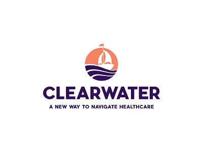 Clearwater Healthcare brand identity branding design healthcare illustration insurance logomark logotype navigation sailboat sea water