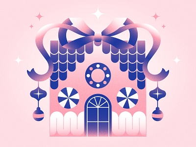 Merry Christmas! christmas design gingerbread house gradient illustration illustrator minimal photoshop sweet vector