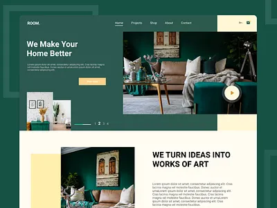 ROOM. Interior Landing Page appdesign architecture interaction interior interior architecture interior landing page interiordesign landingpage ui