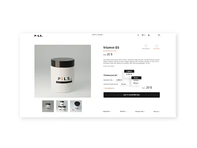 Product page adobexd blender dailyui design minimal product product design webdesign webpage