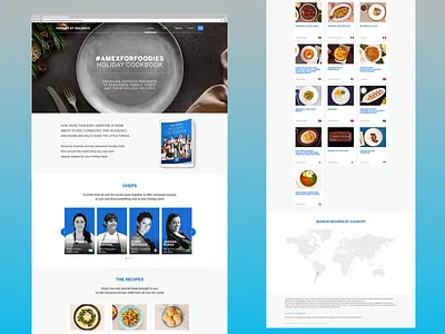 American Express - AmexForFoodies - Holiday Cookook american express amexforfoodies chefs cookbook digitaltape food food design foodie foodies holidaycookbook multilingual platform recipes ux uxui