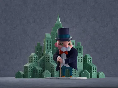 Ready to lose a loved one?! 3d 3d art c4d c4d art character cute art design illustration logo monopoly scene stylized zbrush