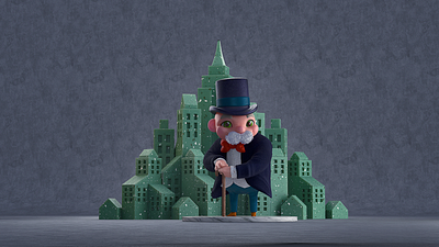 Ready to lose a loved one?! 3d 3d art c4d c4d art character cute art design illustration logo monopoly scene stylized zbrush