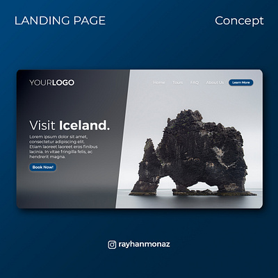 Tourism Landing Page Concept design minimal ui ux web website