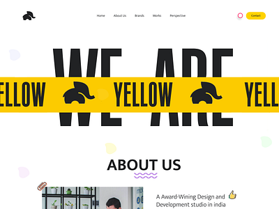 Yellow Elephant amptus branding design digital agency home screen illustration strap ui ux web design website design