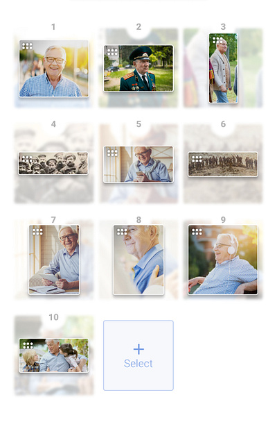 thumbnails grid view full photo draggable figma grid view masonry no crop photos thumbnails