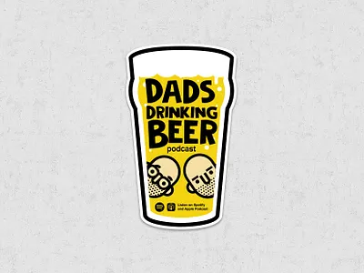 Dads Drinking Beer Sticker austin beer dads drinking podcast sticker