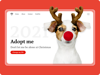 Pet adoption 2021 adopt animal christmas consept dog new year