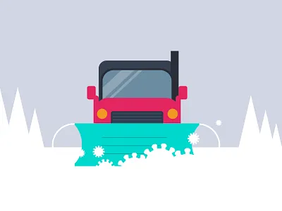 Covid in winter canada covid face mask illustration minimalist montreal north pandemic snow snowing snowplow truck winter