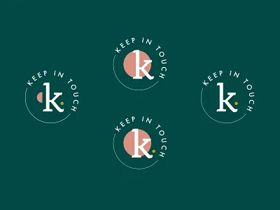 keep in touch badge circle evergreen icon k scandi