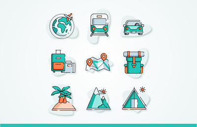 Travel icons set design icon icon design icon set icons illustration illustrator travel traveling vector