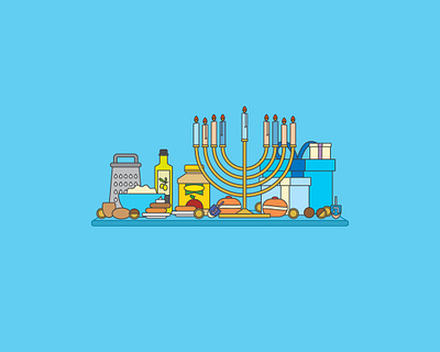 Flat Earth: Hanukkah clean design design flat design flat illustration hanukkah holiday icon design icon set icons illustration illustrator latke simple design simple illustration vector vector illustration