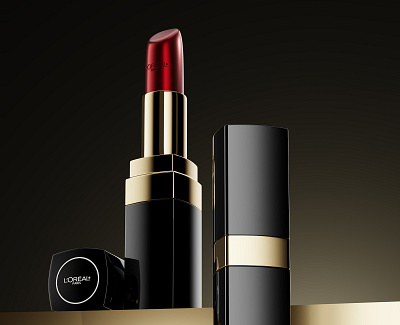 L'Oreal Paris Lipstick animation beauty brand brand design branding company cosmetics design flat lipstick minimal product animation product design product visualization