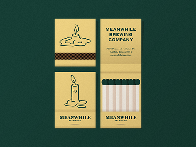 Meanwhile Brewing Co. Matchbook design green illustration matchbook matchbox matches print type