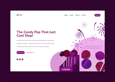 Website Landing Page Design branding candy design graphic design herosection illustration landingpage logo pink ui uidesigner ux uxdesigner vector webdesigner