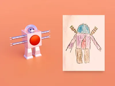 BoBot 4000 3d blender character illustration kids model robot