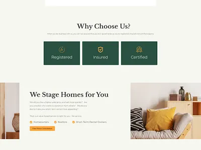 Landing Page for Google Ad - Home Staging Service clean design elegant design google home service landing page lead capture logo ui web design wordpress