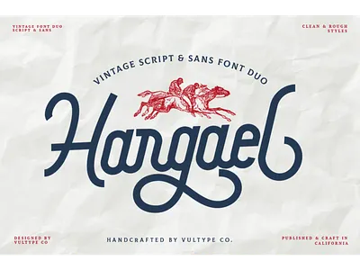 Hargael - Vintage Font cursive design illustration lettering lettering artist lettering logo logotype retro script script font vintage vintage font vintage logo