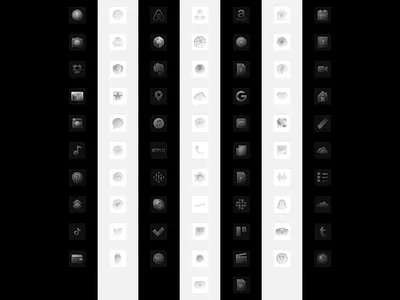 iOS 14 Glossy icons | Dark + Light Versions | 492 icons app design figma glassmorphism glossy icons ios14 ios14homescreen ui ux