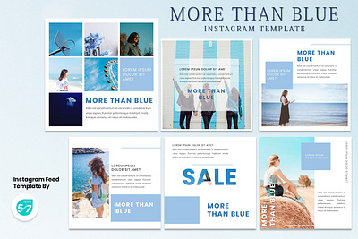Instagram Feed Template - More Than Blue branding design fashion graphicdesign instagram instagram post instagram story instagram template models
