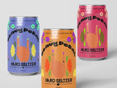 heavypetal HARD SELTZER branding can candesign design drinkbranding energy drink hardseltzer illustration logo logodesign typography