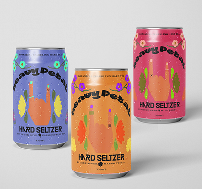 heavypetal HARD SELTZER branding can candesign design drinkbranding energy drink hardseltzer illustration logo logodesign typography