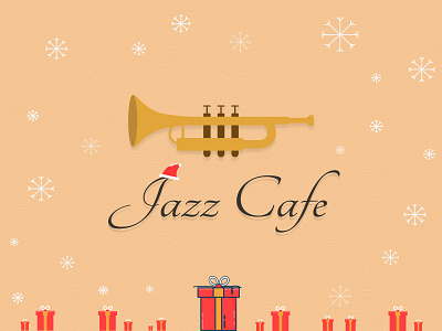 Jazz design in Christmas theme ba2design branding christmas christmas gift christmas tree design hat holiday icon illustration jazz theme logo logotype mark new year santa claus trumpet typography vector winter