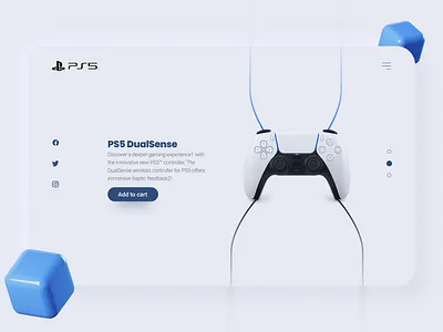 PS5 DualSense 3d branding clean design glassmorphism minimal modern nepal nepali neumorphism playstation playstation 5 product ps5 sony trend uitrends web webdesign website