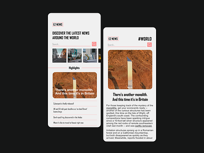 EZ NEWS app branding cards design ios design minimal ui ui design