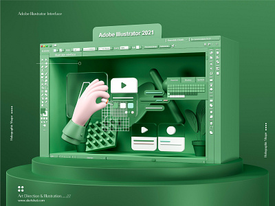 Adobe Illustrator 3D interface @3d @advertising @c4d @cinema4d @design @visual adobe illustrator illustration ui website