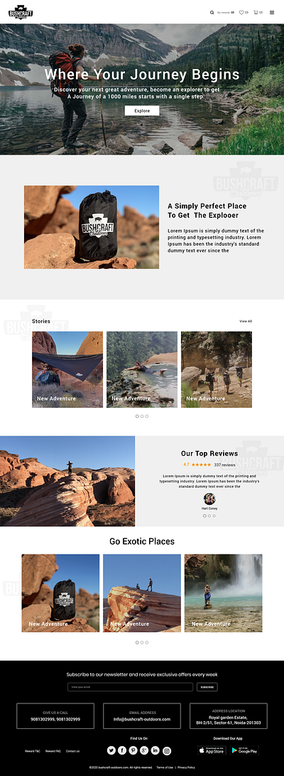 Bushcraft 1 adventure branding design sports ux web website