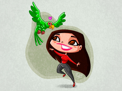 Cartoon Commission cartoon character character design commission commission open illustration art parrot