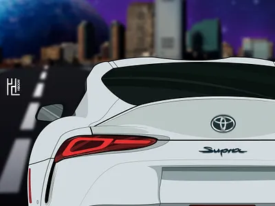 2020 toyota supra illustration photoshop vectorart