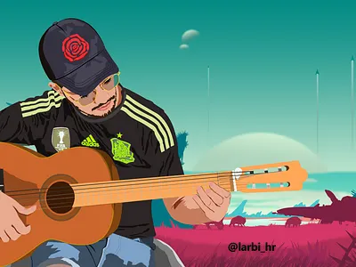 Guitar illustration photoshop vectorart