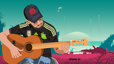 Guitar illustration photoshop vectorart