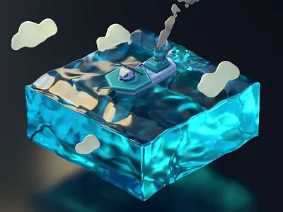 3D-Animation Practice_Ocean 3d abstract animation c4d design helicopter illustration ocean octane render sea ship