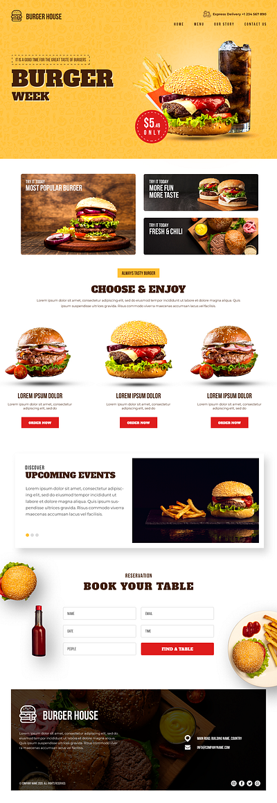 Burger Restaurant Web Template design web design web templates