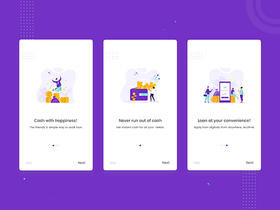 Ecofin Onboarding Screens android app app design app ui bank app finance app fintech app ui illustrations ios app loan app loan ui mobile app onboarding screens ui uiux vector welcome screens