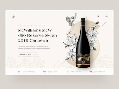 Wine Landing Page Concept branding clean design e commerce header homepage landing page minimal store ui ui ux website wine