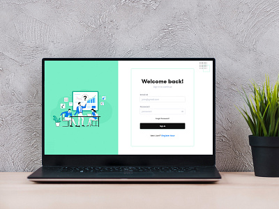 Web Login Screen green colour ui green ui icons illustration login screen login ui mockup product login ui product ui saas product ui ux vector vector illustrations vector ui web login web ui website design