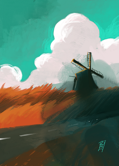 The Windmill background concept digital digital art digital illustration environment illustration painting photoshop windmill